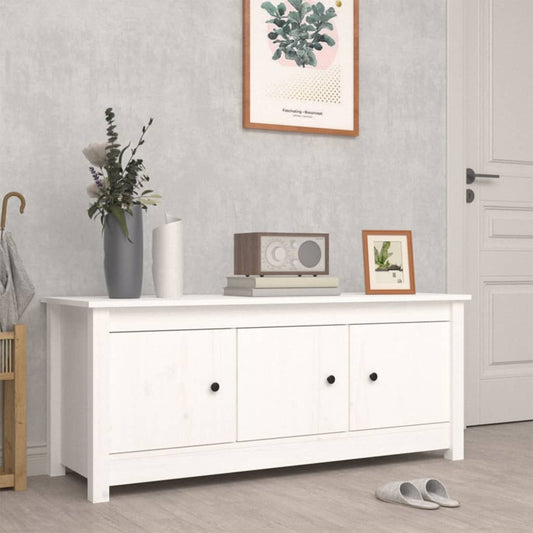 Skoskap hvit 110x38x45,5 cm heltre furu