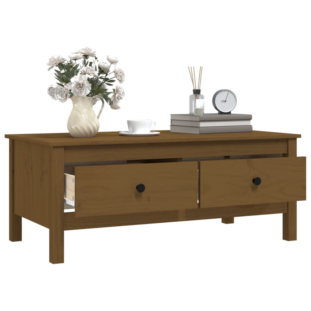 Salongbord honningbrun 100x50x40 cm heltre furu