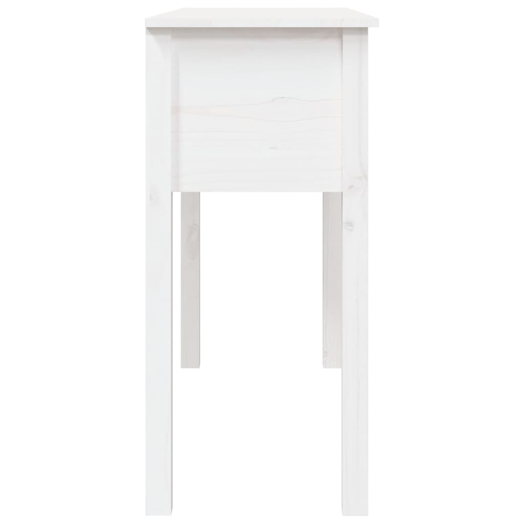 Konsollbord hvit 100x35x75 cm heltre furu