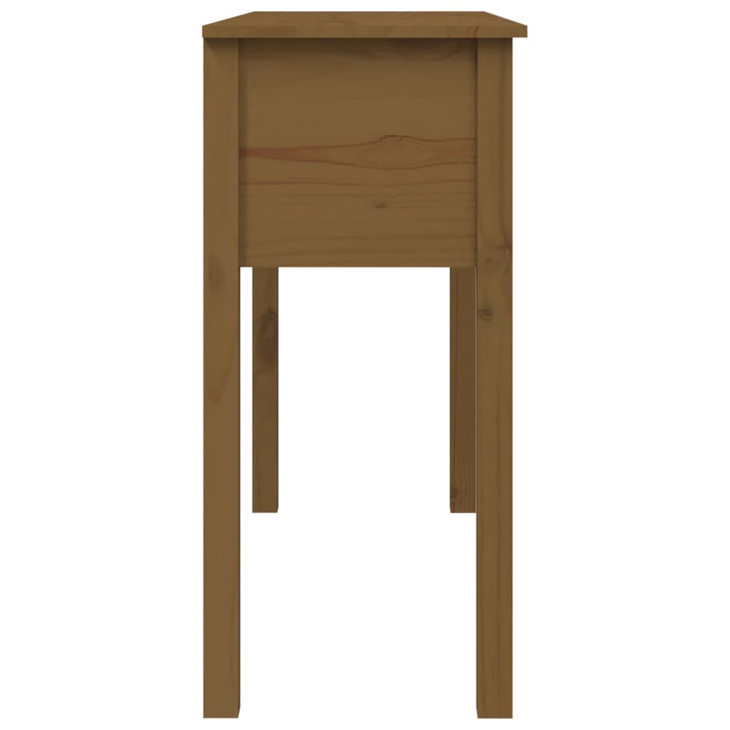Konsollskap honningbrun 100x35x75 cm heltre furu