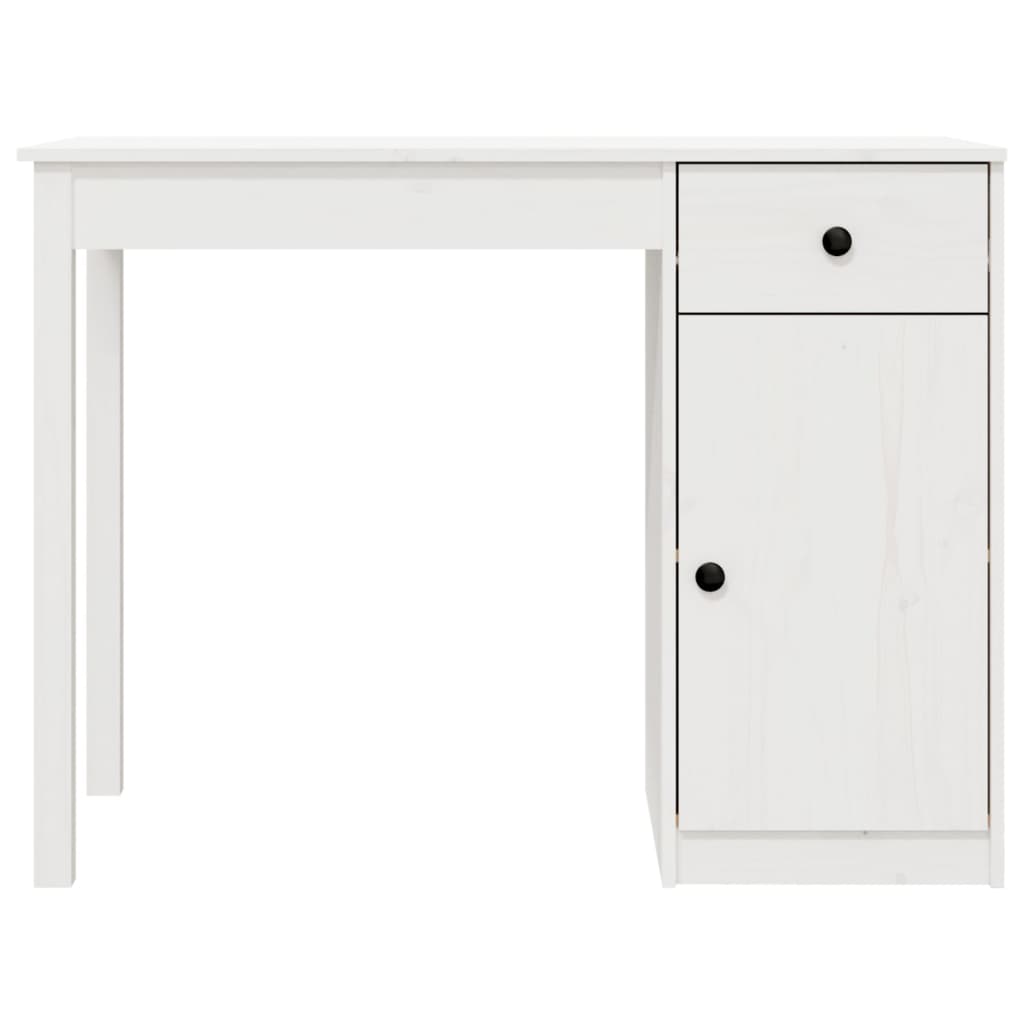 Skrivebord hvit 100x50x75 cm heltre furu
