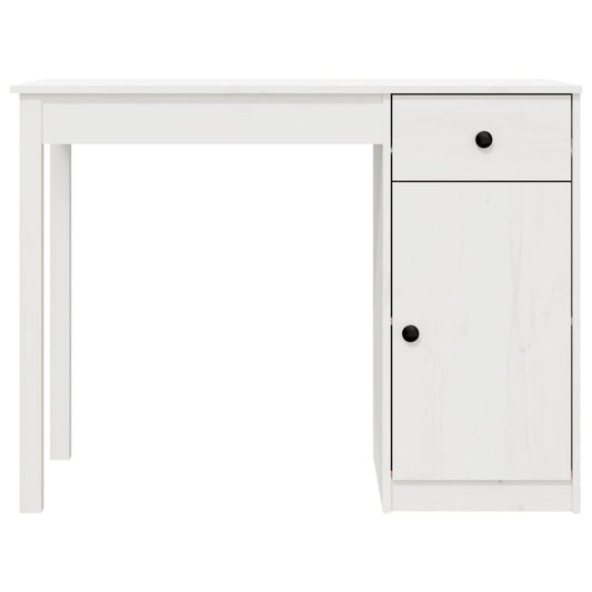Skrivebord hvit 100x50x75 cm heltre furu