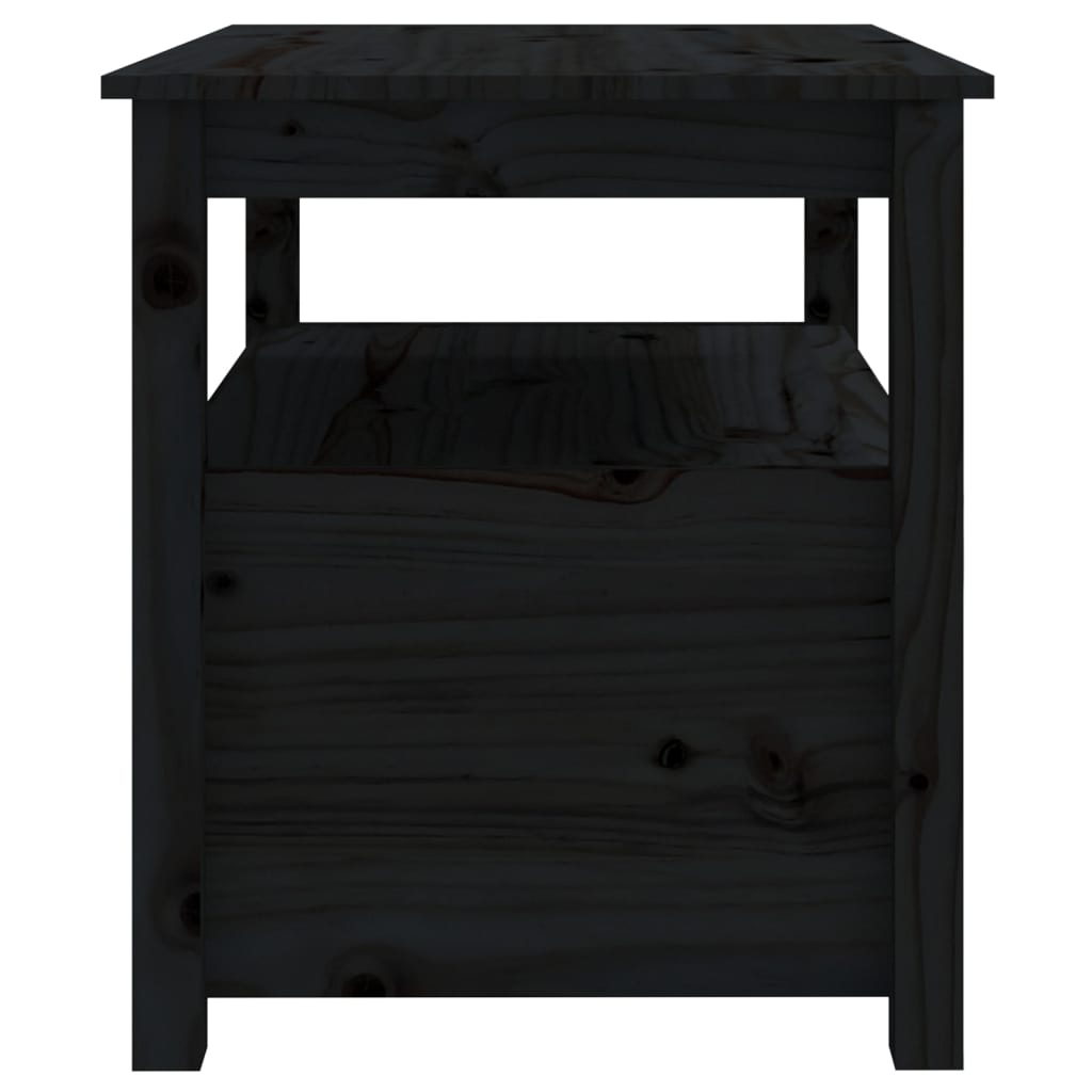 Salongbord svart 71x49x55 cm heltre furu