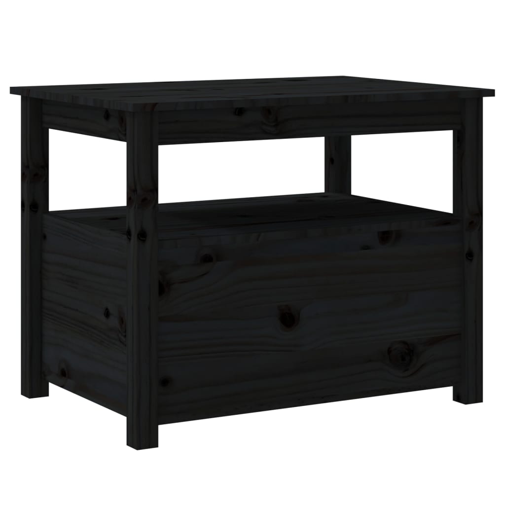 Salongbord svart 71x49x55 cm heltre furu