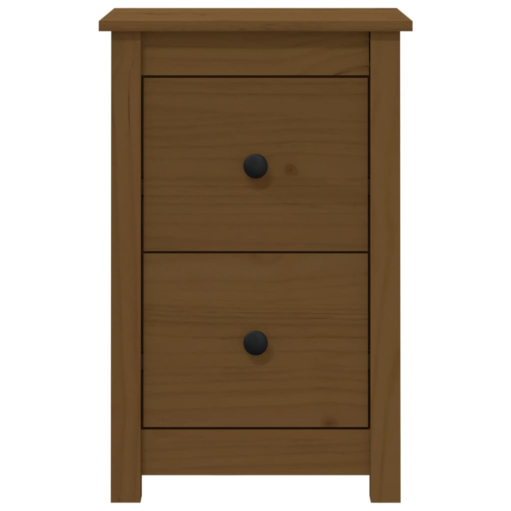 Nattbord 2 stk honningbrun 40x35x61 cm heltre furu