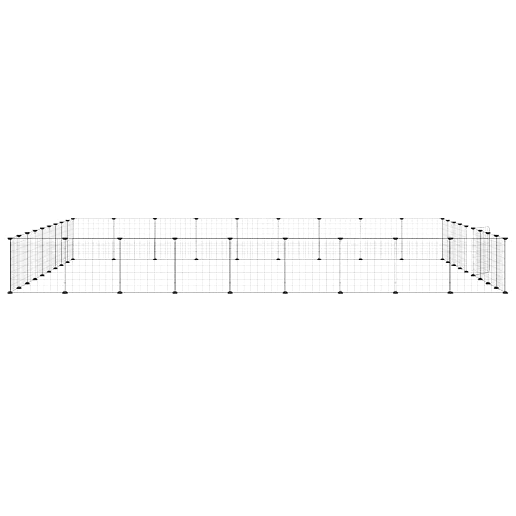 Dyrebur 36 paneler med dør svart 35x35 cm stål