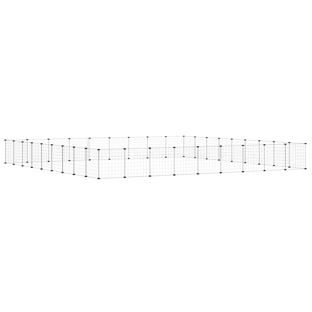 Dyrebur 36 paneler med dør svart 35x35 cm stål