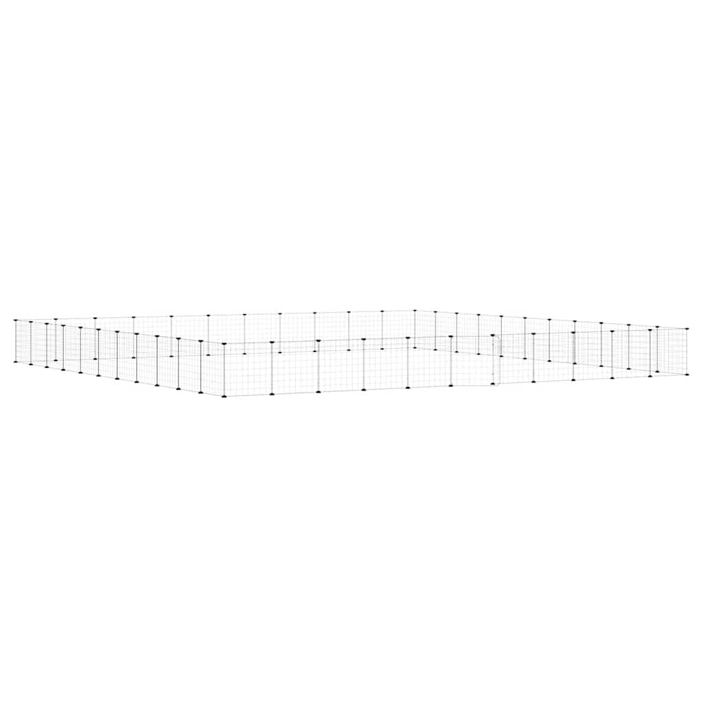 Dyrebur 44 paneler med dør svart 35x35 cm stål
