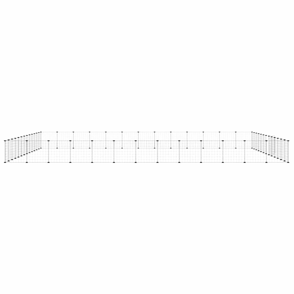 Dyrebur 52 paneler med dør svart 35x35 cm stål