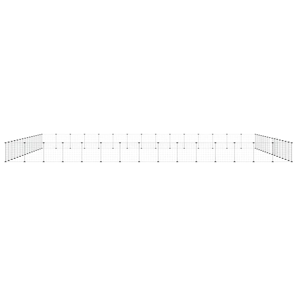 Dyrebur 60 paneler med dør svart 35x35 cm stål