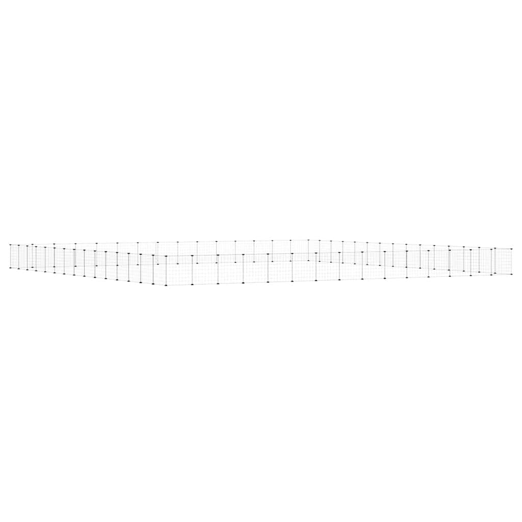 Dyrebur 60 paneler med dør svart 35x35 cm stål