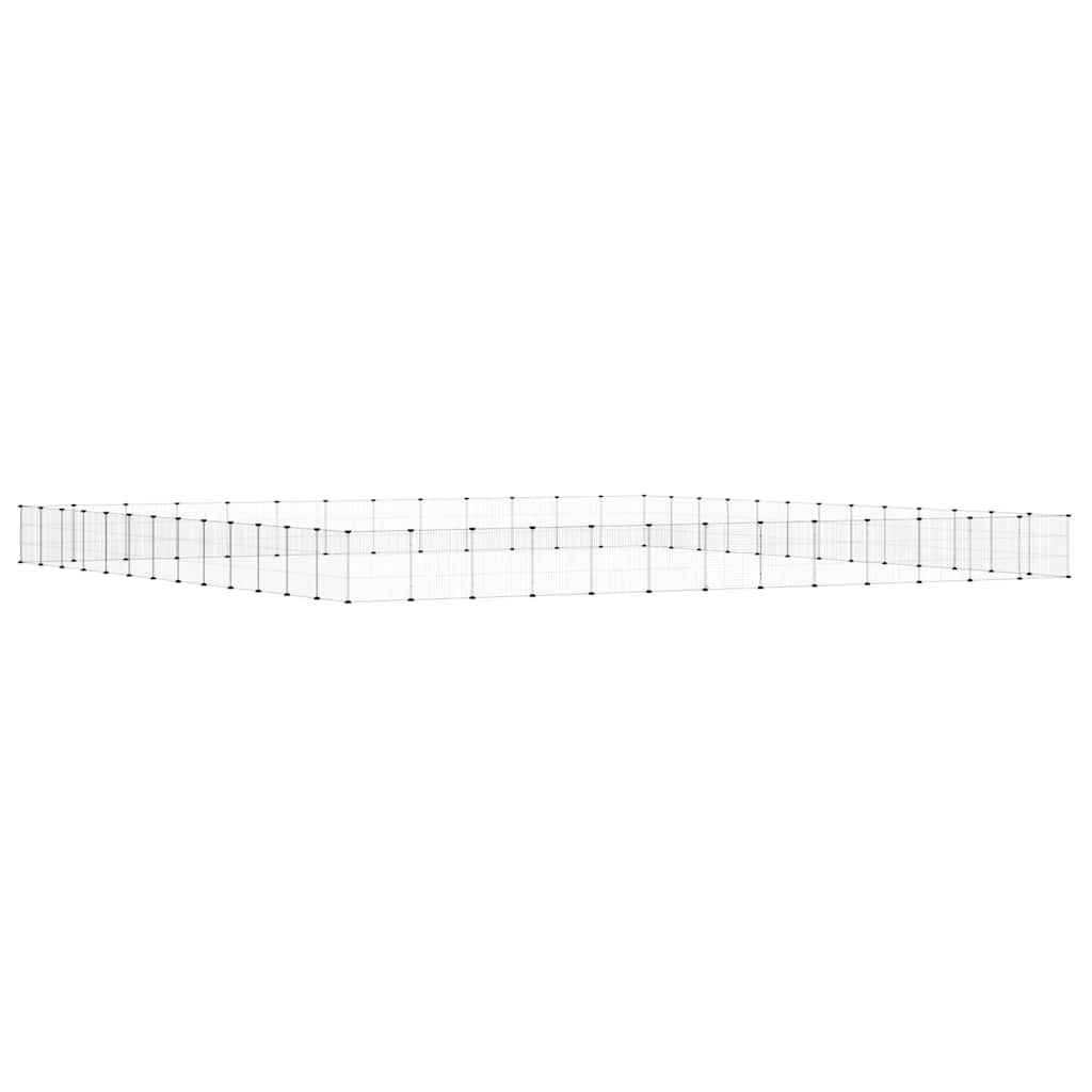 Dyrebur 52 paneler med dør svart 35x35 cm stål