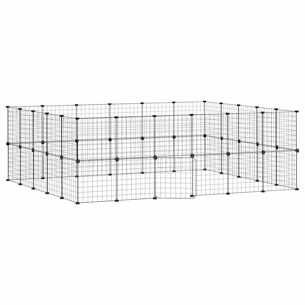 Dyrebur 44 paneler med dør svart 35x35 cm stål