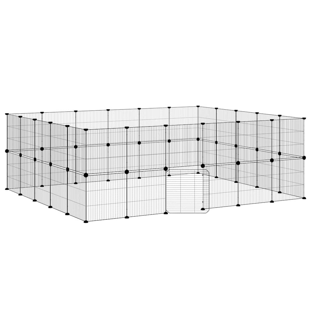 Dyrebur 44 paneler med dør svart 35x35 cm stål