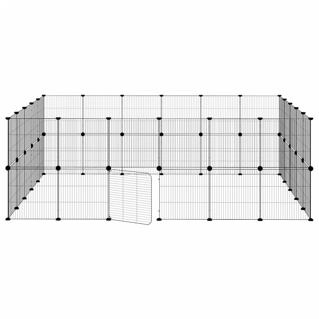 Dyrebur 44 paneler med dør svart 35x35 cm stål