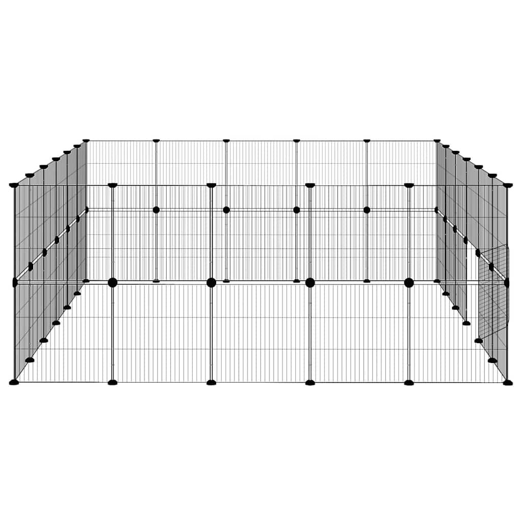 Dyrebur 44 paneler med dør svart 35x35 cm stål