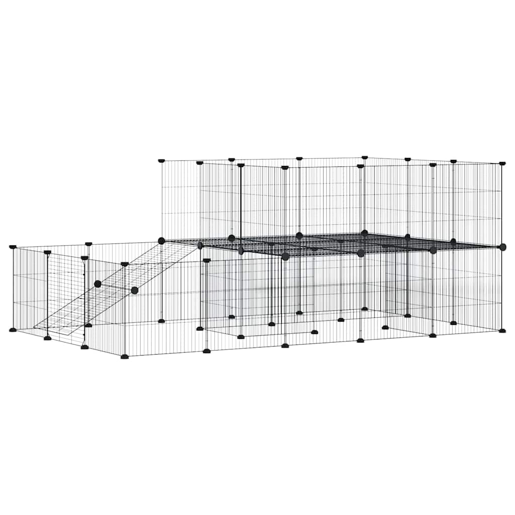 Dyrebur 44 paneler med dør svart 35x35 cm stål