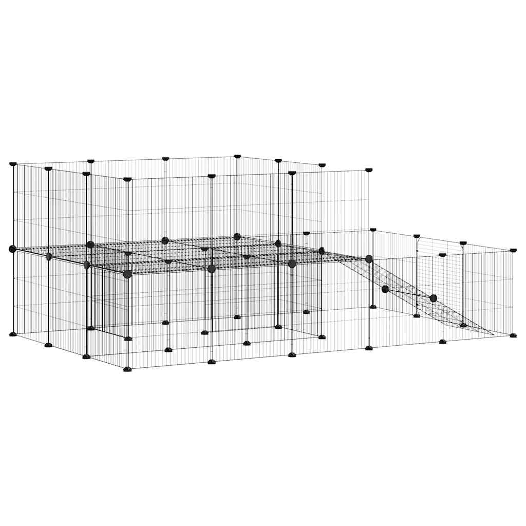 Dyrebur 44 paneler med dør svart 35x35 cm stål