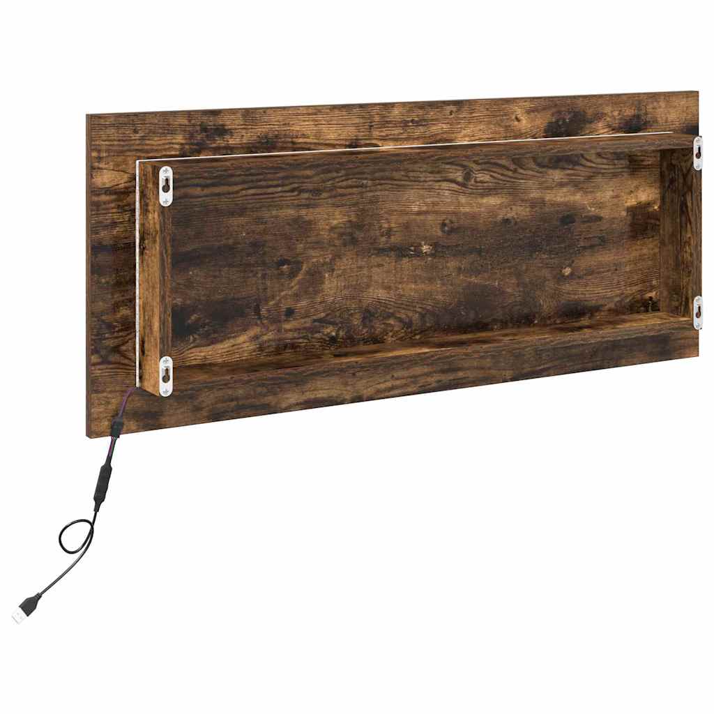 Speil Veggmontert Røkt eik 90 x 8,5 x 37 cm Konstruert tre