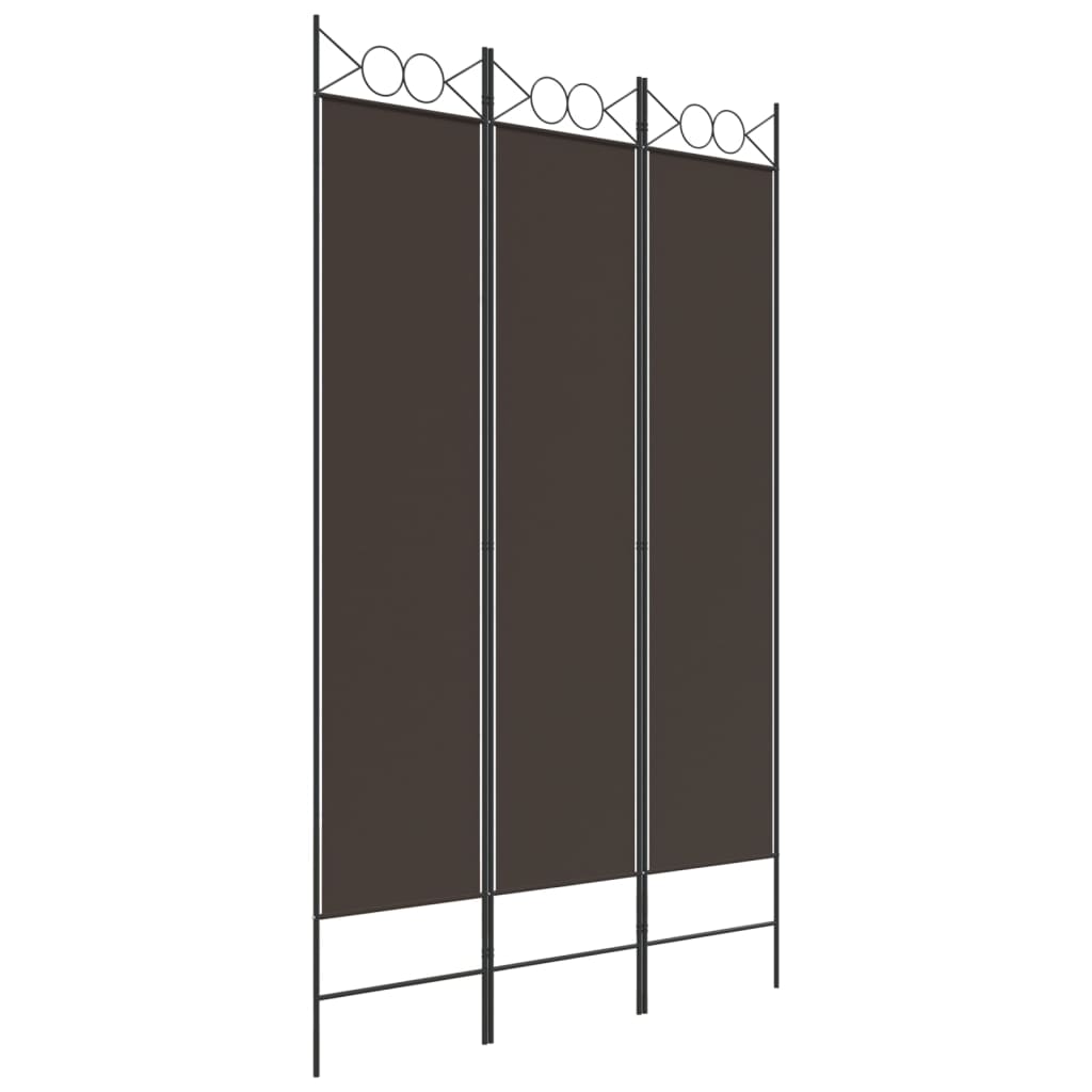 Romdeler 3 paneler brun 120x200 cm stoff