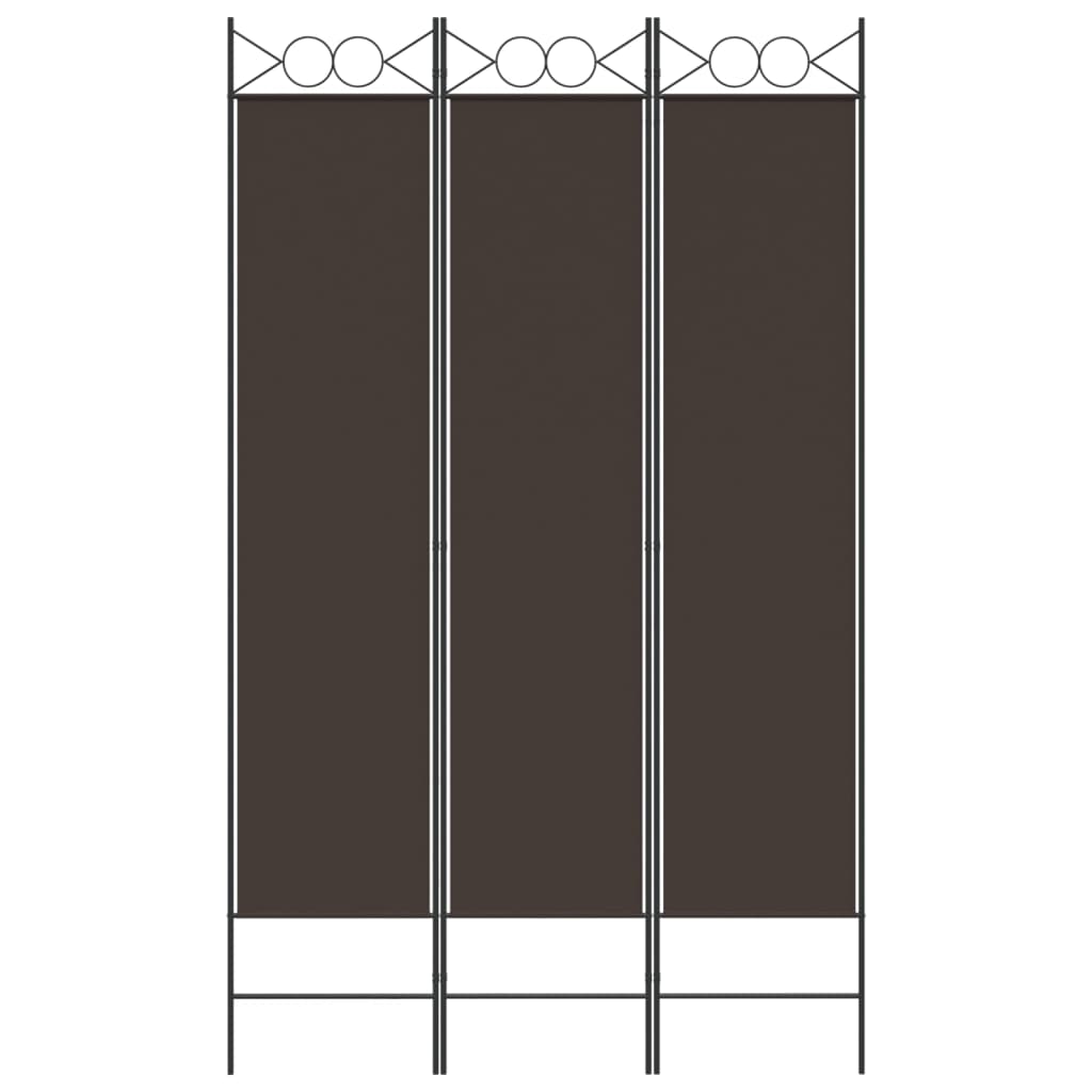 Romdeler 3 paneler brun 120x200 cm stoff