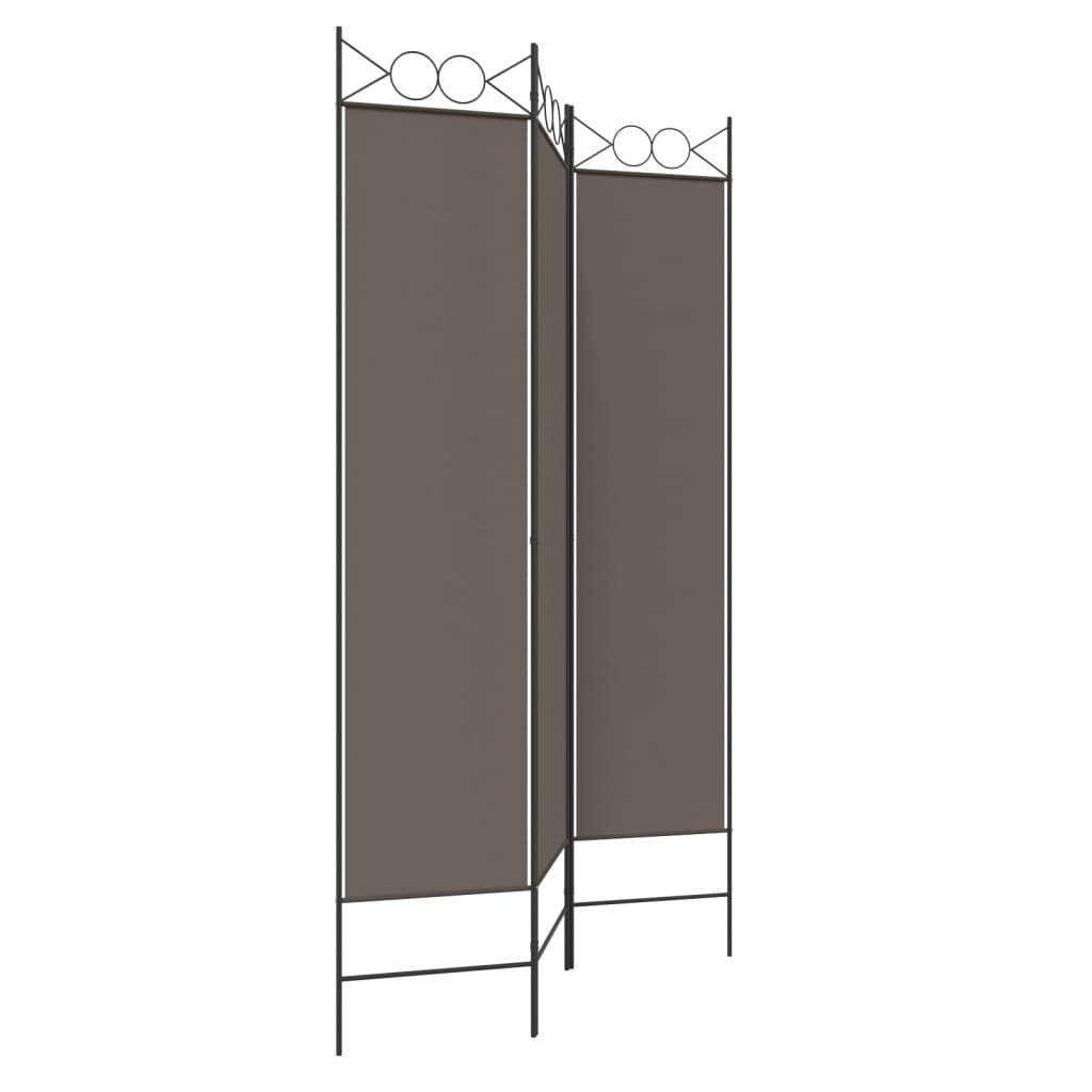 Romdeler 3 paneler antrasitt 120x200 cm stoff