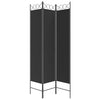 Romdeler 3 paneler svart 120x200 cm stoff