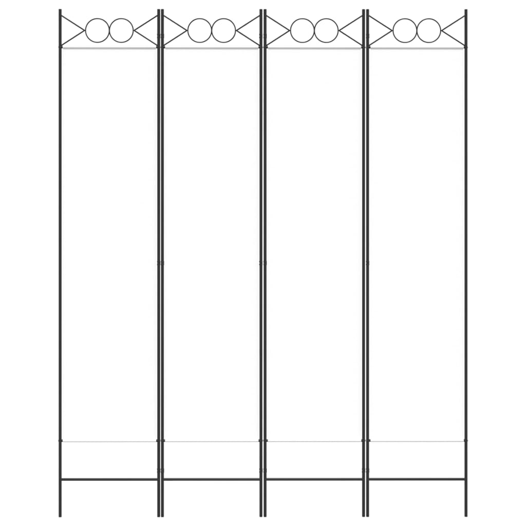 Romdeler 4 paneler hvit 160x200 cm stoff