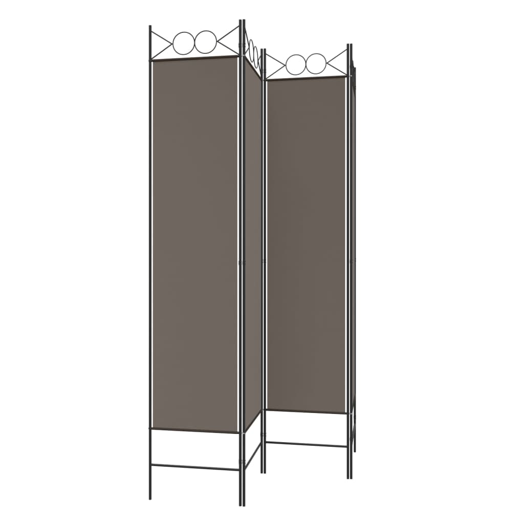 Romdeler 4 paneler antrasitt 160x200 cm stoff
