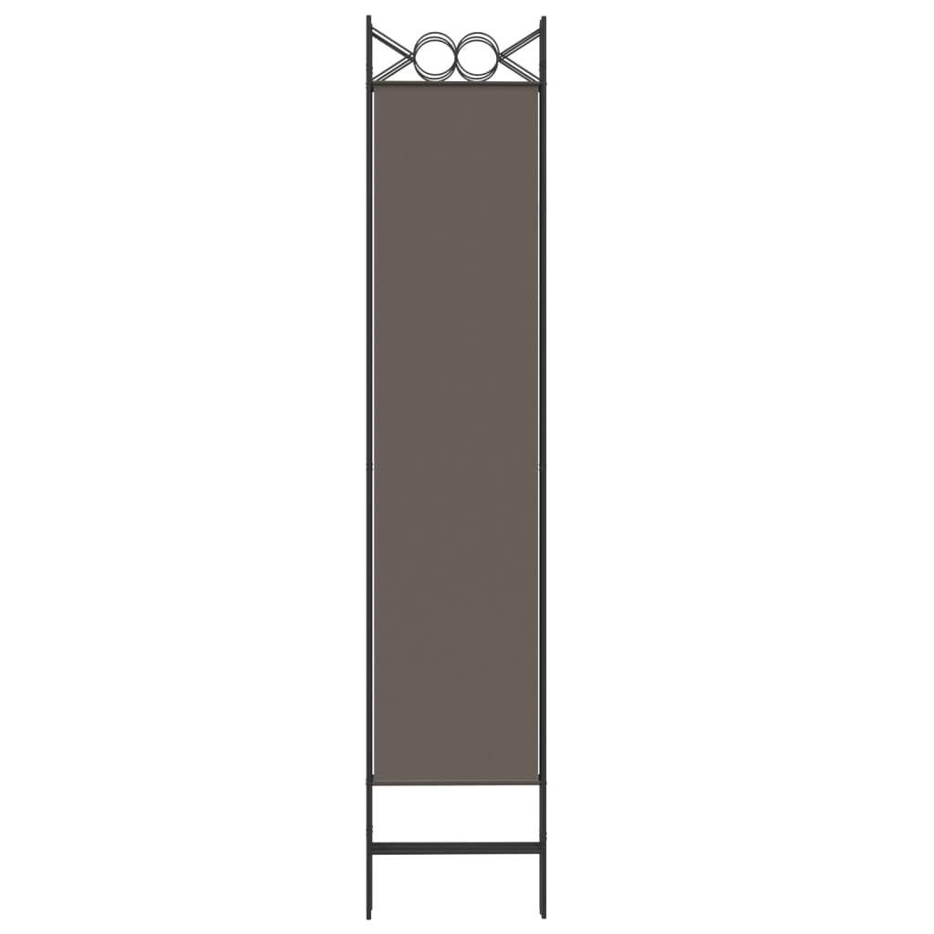 Romdeler 4 paneler antrasitt 160x200 cm stoff