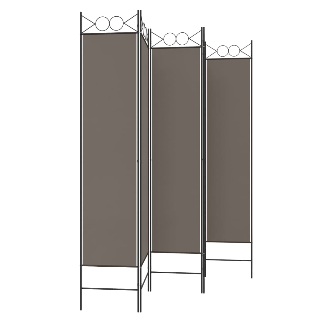 Romdeler 5 paneler antrasitt 200x200 cm stoff