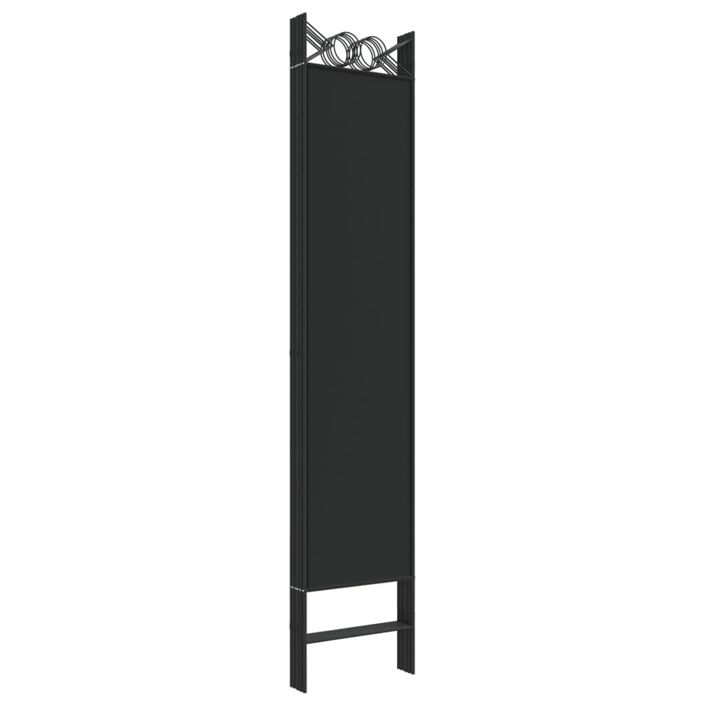 Romdeler 6 paneler svart 240x200 cm stoff