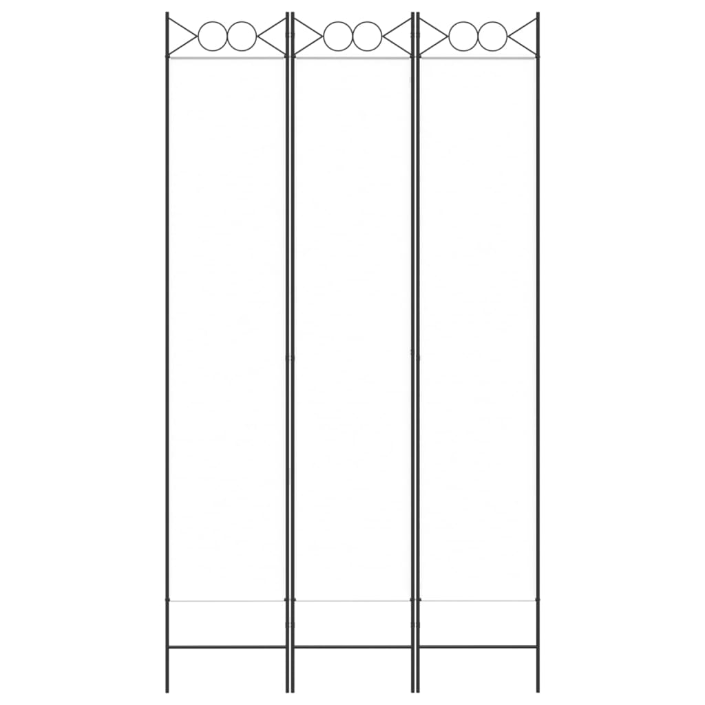 Romdeler 3 paneler hvit 120x220 cm stoff