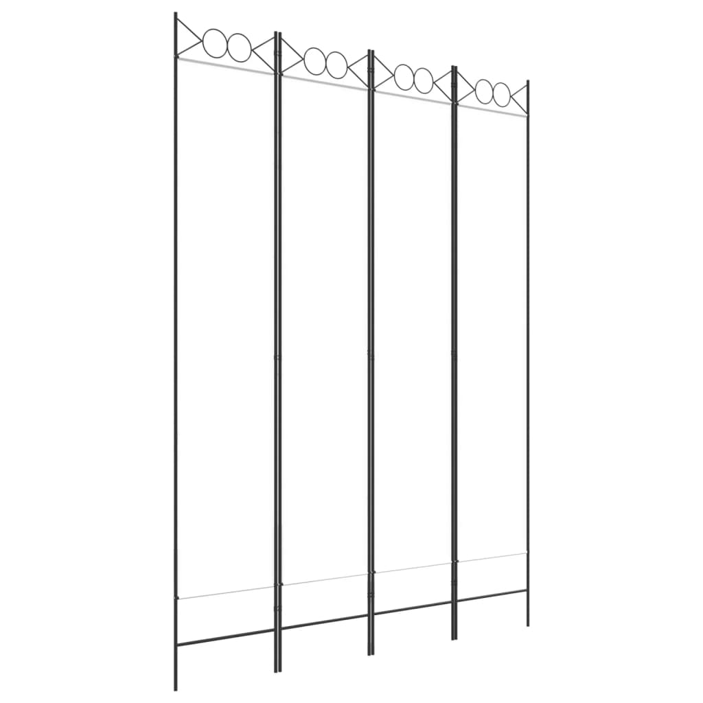 Romdeler 4 paneler hvit 160x220 cm stoff