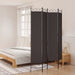 Romdeler med 4 paneler brun 160x220 cm stoff