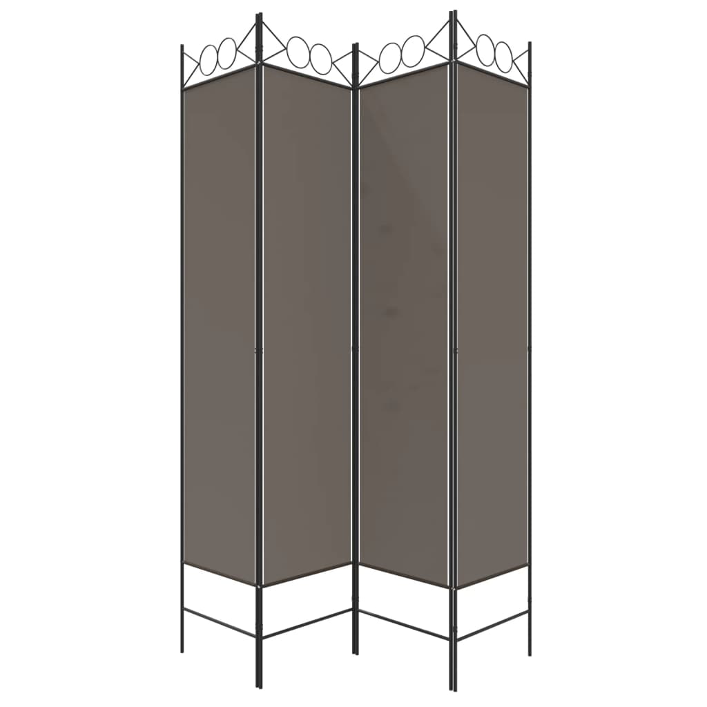 Romdeler 4 paneler antrasitt 160x220 cm stoff vidaXL