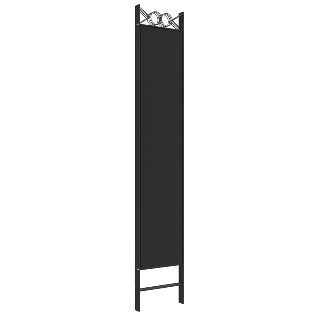 Romdeler 4 paneler svart 160x220 cm stoff vidaXL