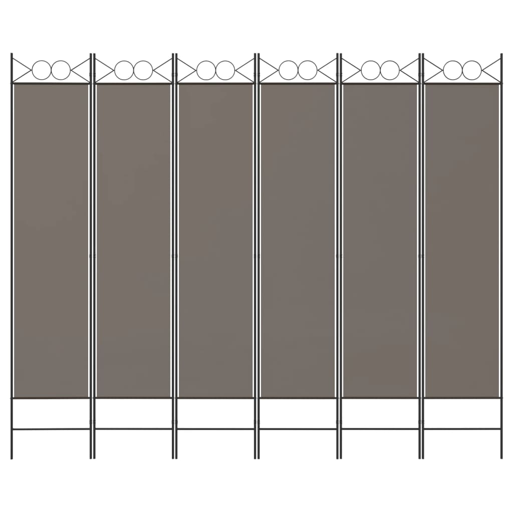 Romdeler med 6 paneler antrasitt 240x220 cm stoff vidaXL
