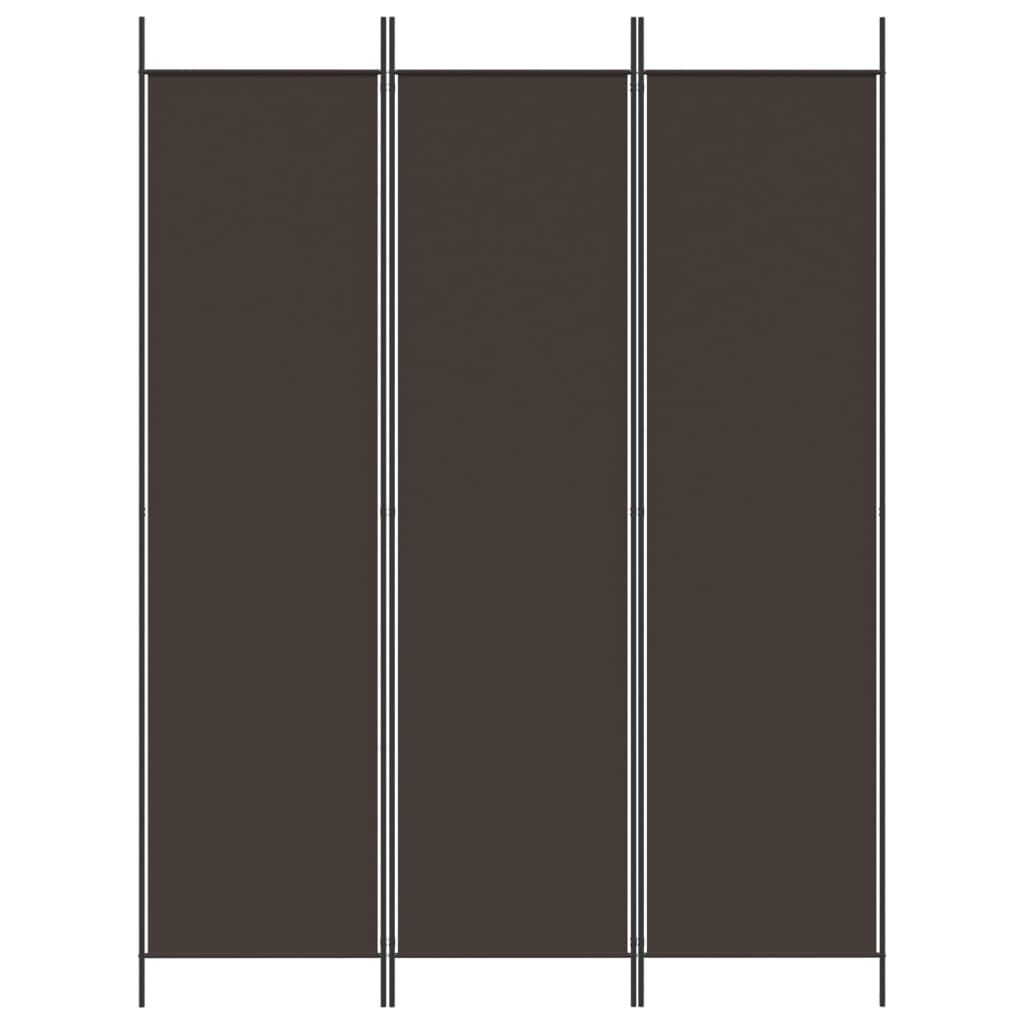 Romdeler 3 paneler brun 150x200 cm stoff