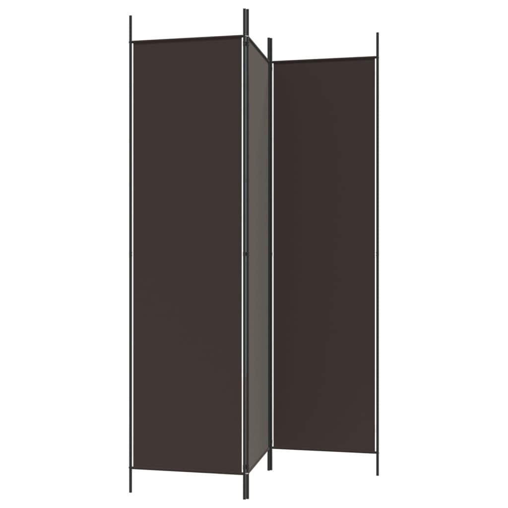 Romdeler 3 paneler brun 150x200 cm stoff