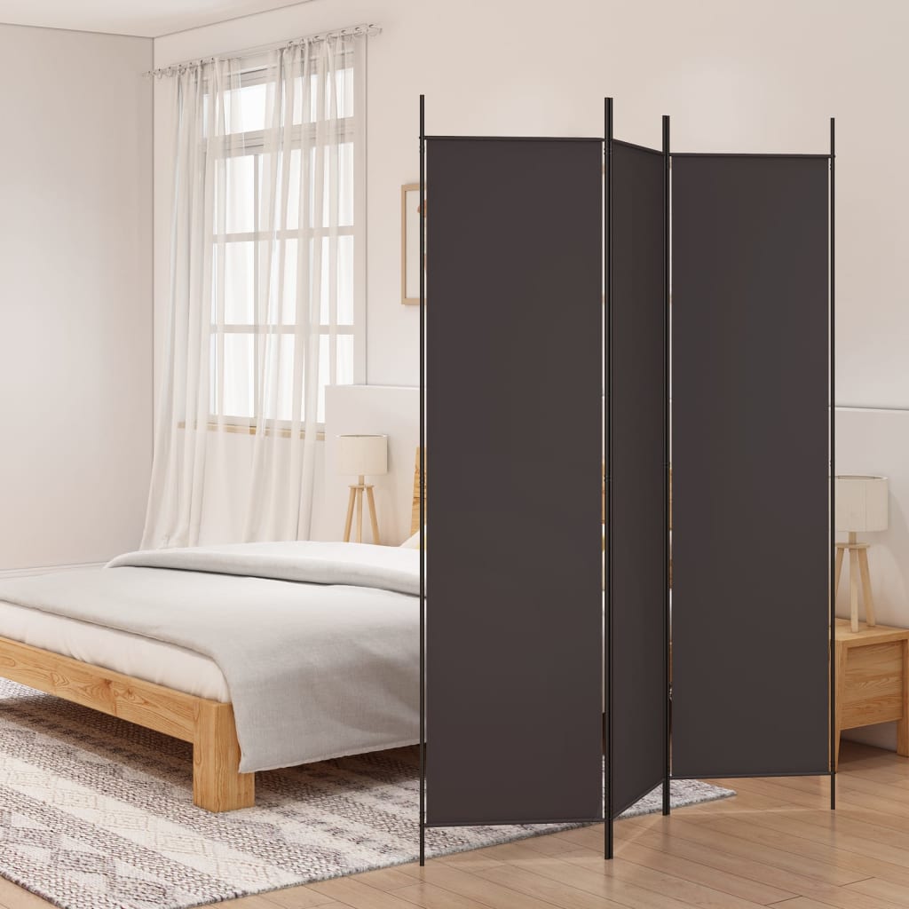 Romdeler 3 paneler brun 150x200 cm stoff