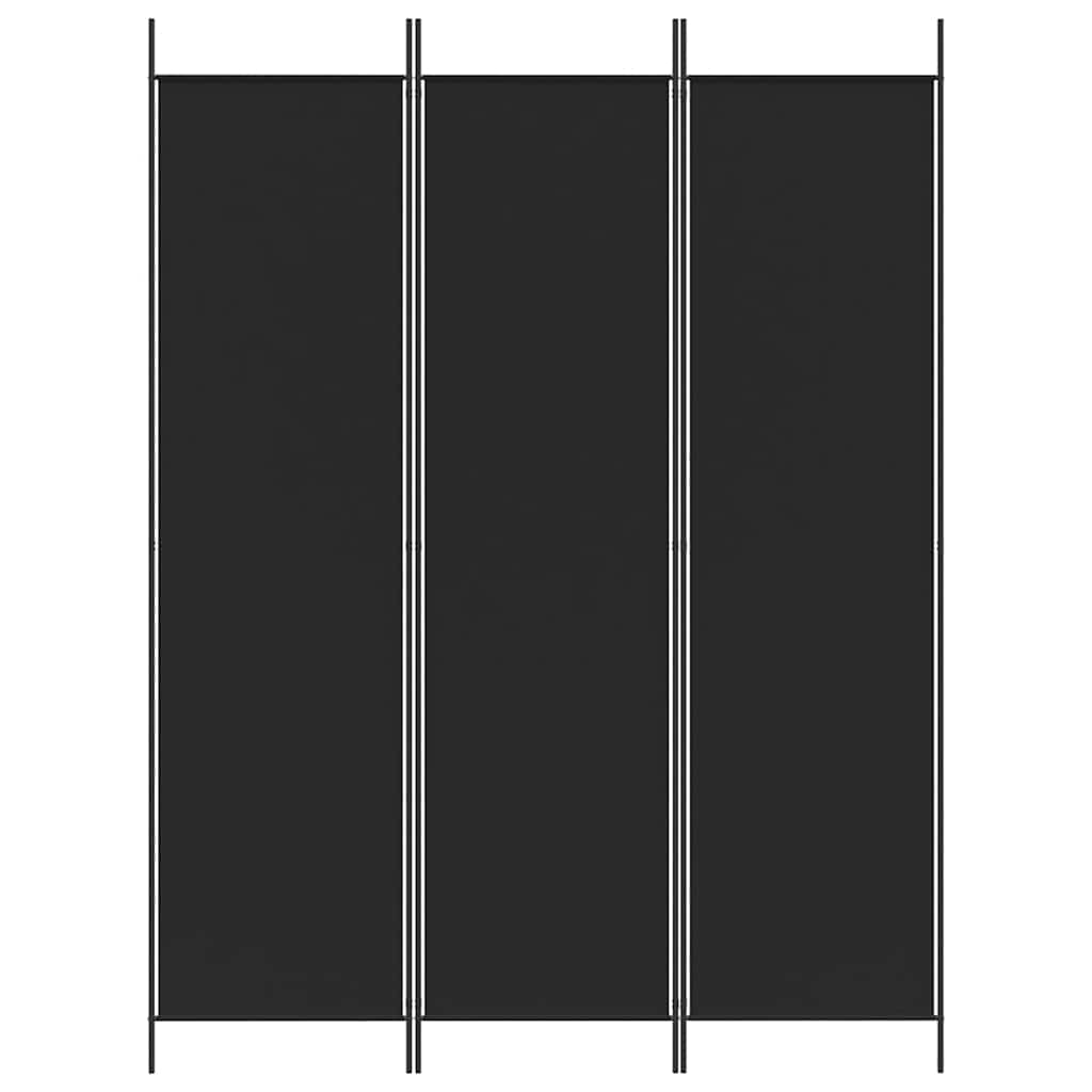 Romdeler 3 paneler svart 150x200 cm stoff