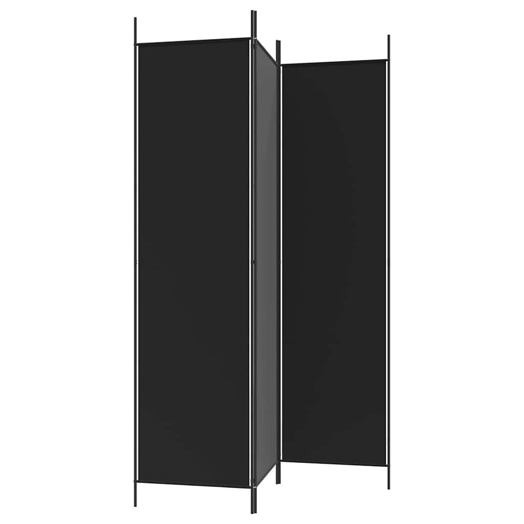 Romdeler 3 paneler svart 150x200 cm stoff