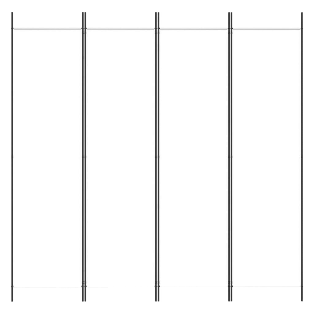 Romdeler 4 paneler hvit 200x200 cm stoff
