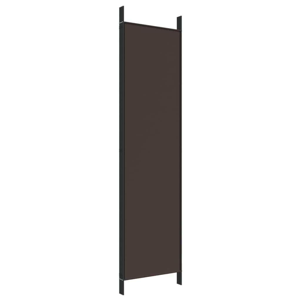 Romdeler med 4 paneler brun 200x200 cm stoff