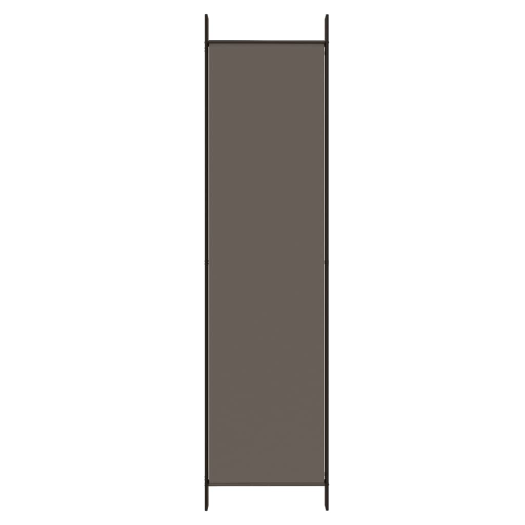 Romdeler med 5 paneler antrasitt 250x200 cm stoff