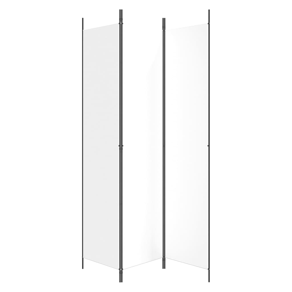 Romdeler 3 paneler hvit 150x220 cm stoff