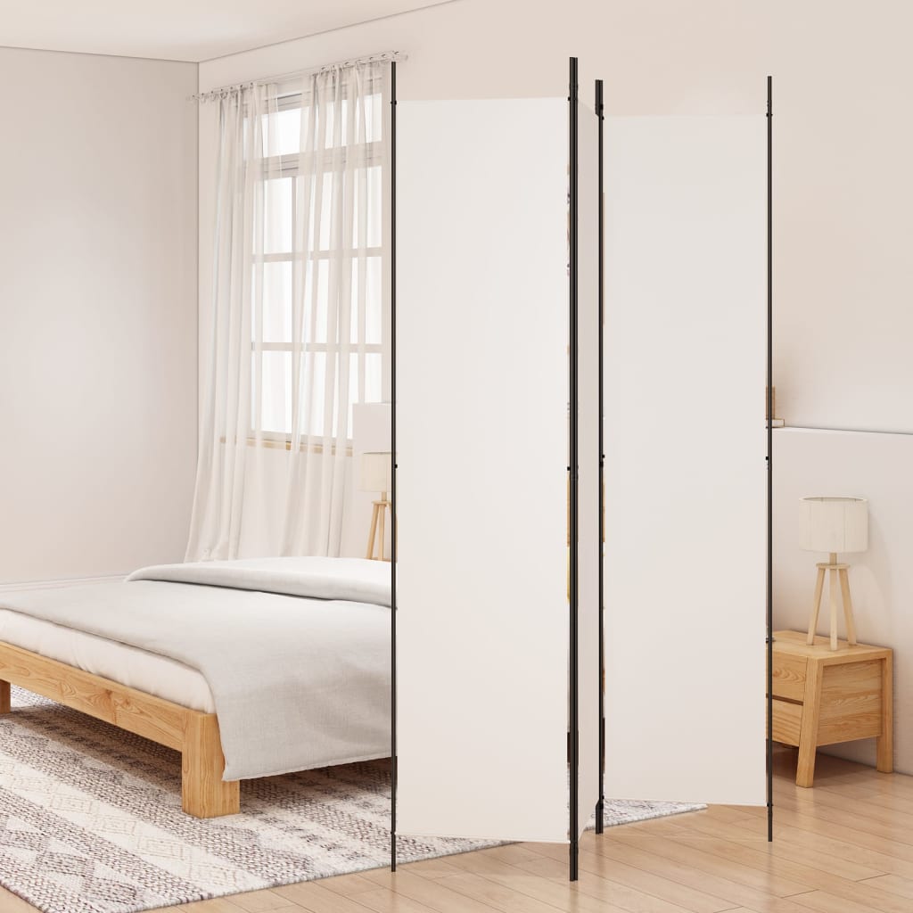Romdeler 3 paneler hvit 150x220 cm stoff