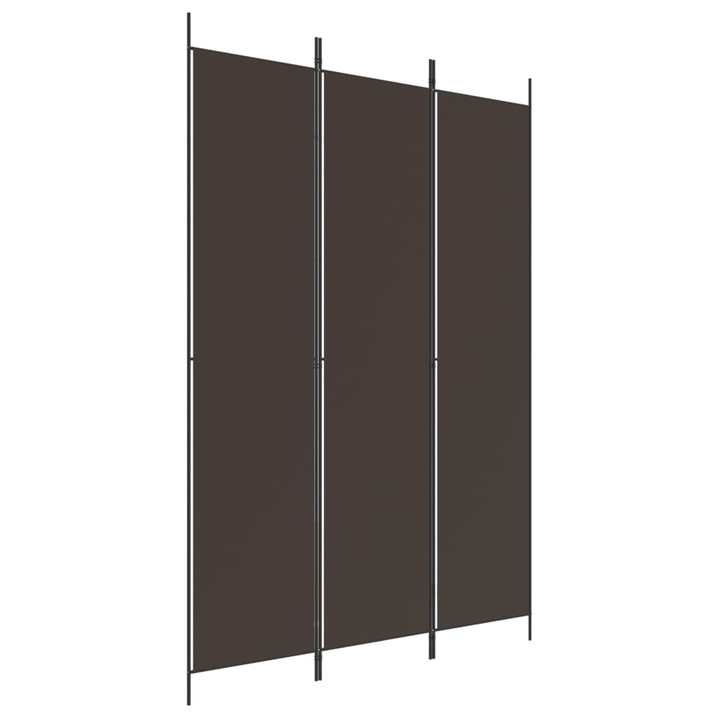 Romdeler 3 paneler brun 150x220 cm stoff