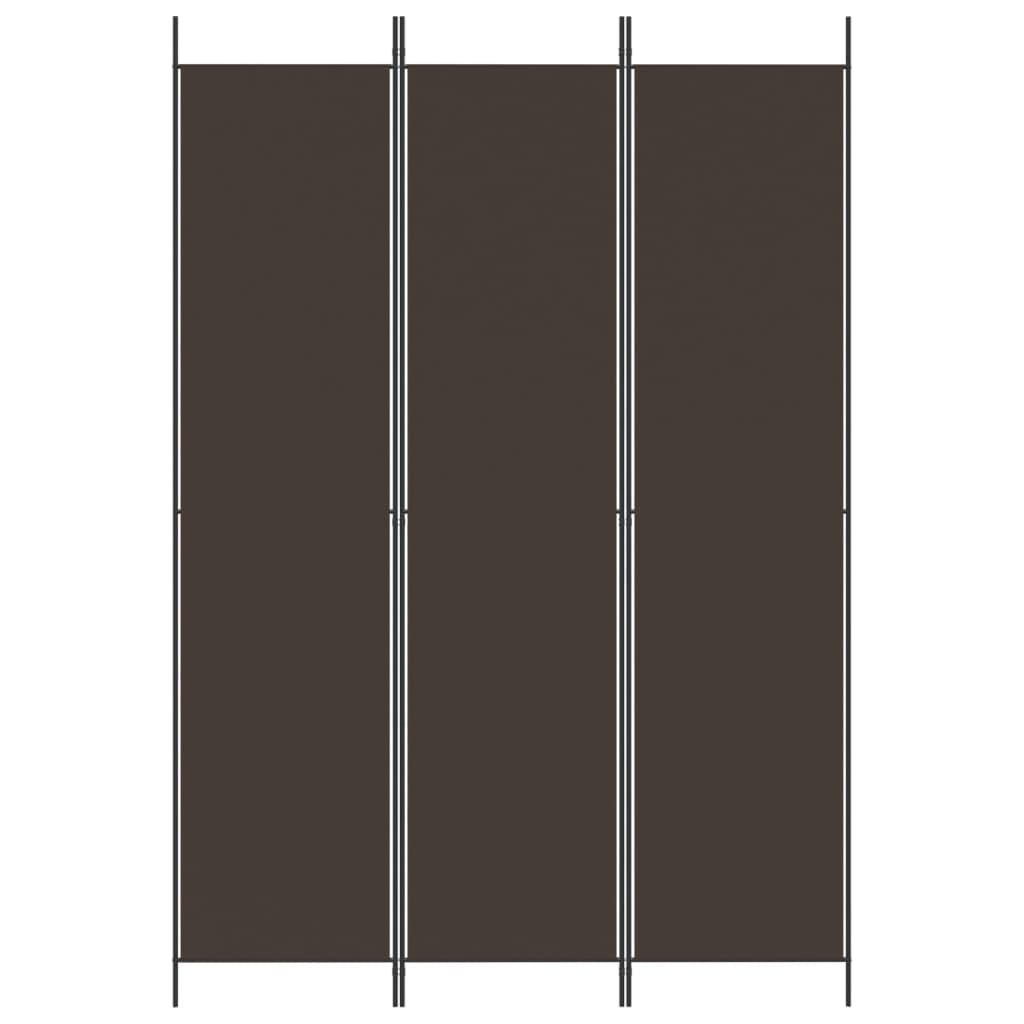 Romdeler 3 paneler brun 150x220 cm stoff